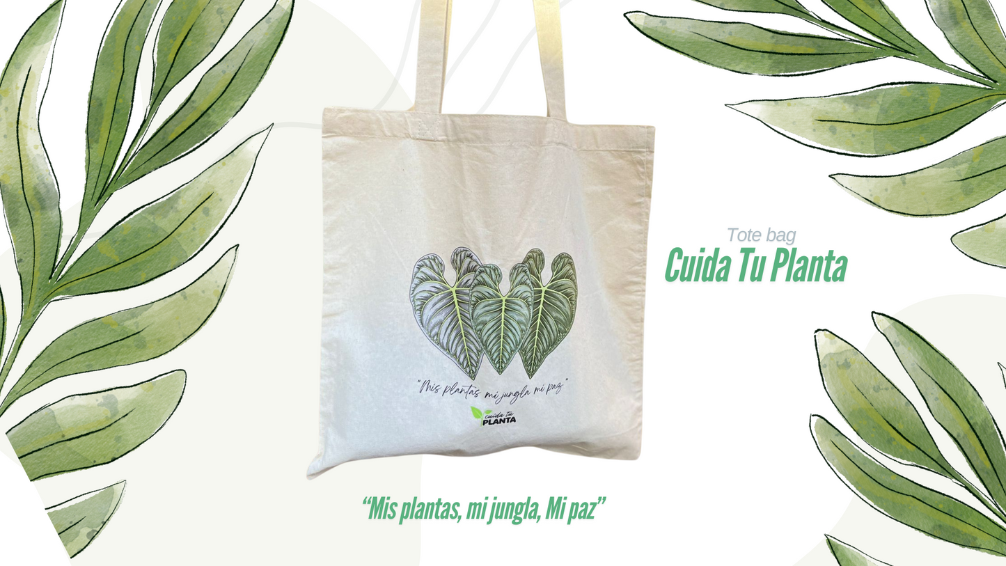 Tote bag Beige : "Mis plantas, mi Jungla, mi paz"