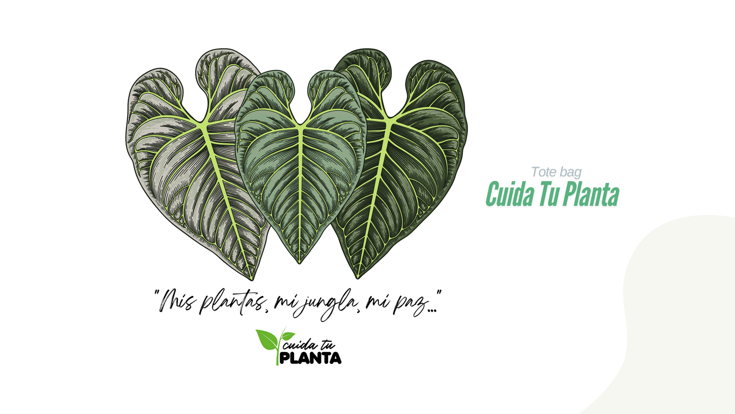 Tote bag Beige : "Mis plantas, mi Jungla, mi paz"