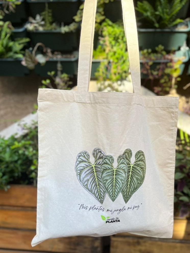 Tote bag Beige : "Mis plantas, mi Jungla, mi paz"