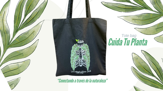 TOTE BAG NEGRA : "CONECTANDO CON LA NATURALEZA"