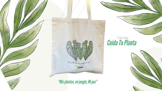 Tote bag Beige : "Mis plantas, mi Jungla, mi paz"